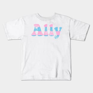 ALLY Transgender Support Friends Family Blue and Pink Sticker Shirt Gifts Kids T-Shirt